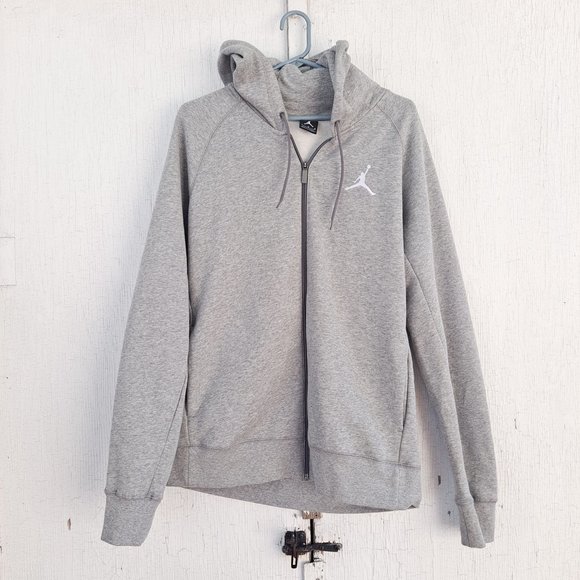 Nike Other - Nike Jumpman Air Jordan Front Zip Fleece Hoodie Jacket Sweatshirt Large Gray
